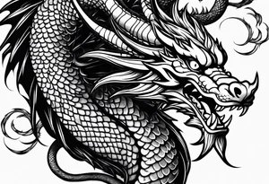 japanese dragon climbing tattoo idea