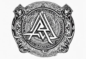 Valhalla  round shield axe
Valknut sword dragon tattoo idea