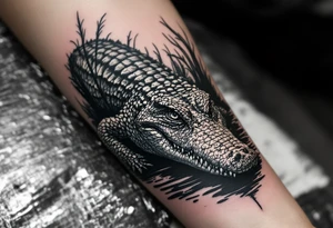 Sheriff alligator in the swamp tattoo idea