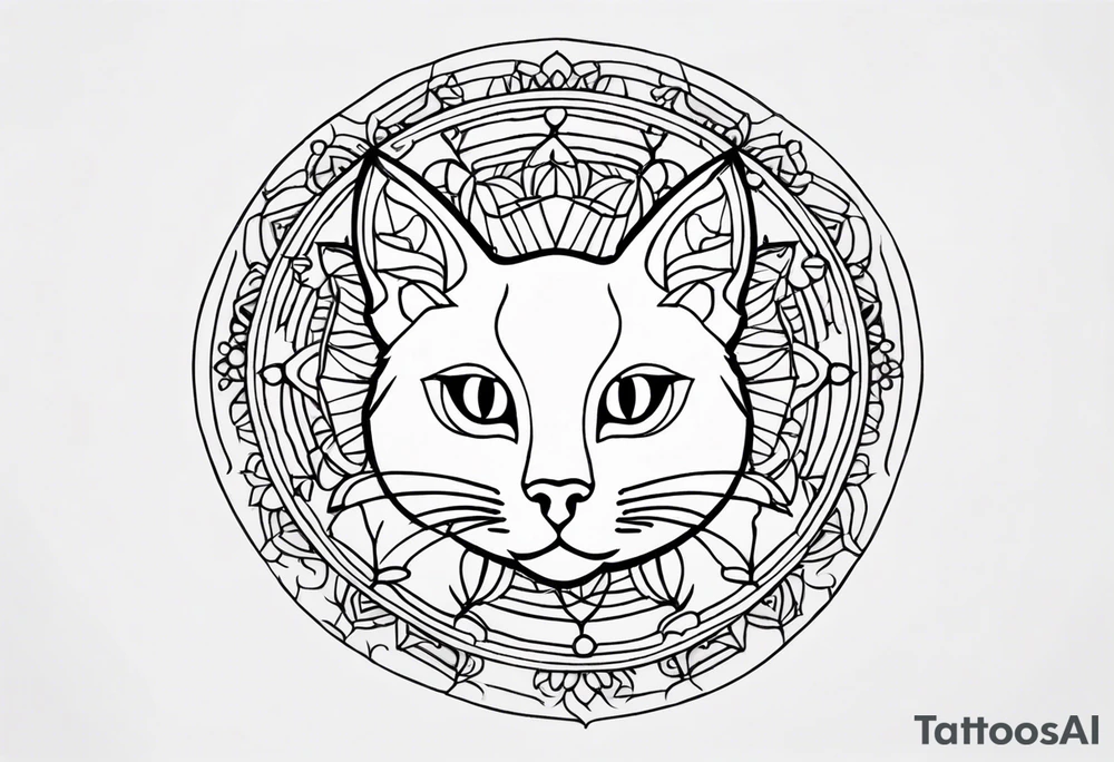 Cat mandala tattoo idea