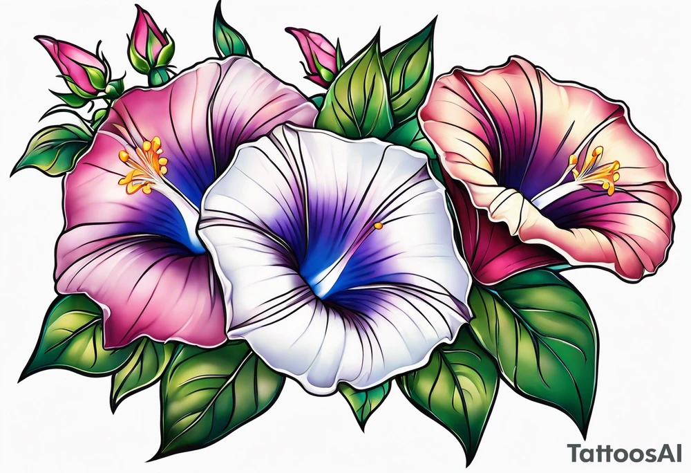 morning glory design tattoo idea
