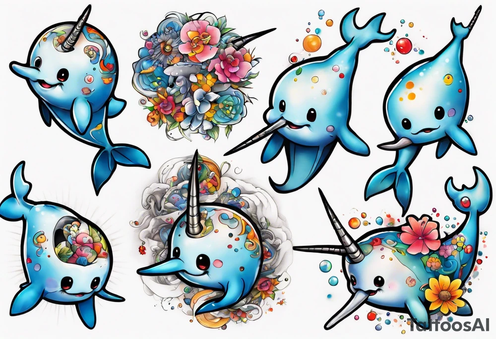 a narwhal tattoo idea