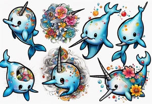 a narwhal tattoo idea