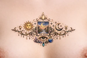 Esotericism and Mysticism under  breast tattoo tarot tattoo idea