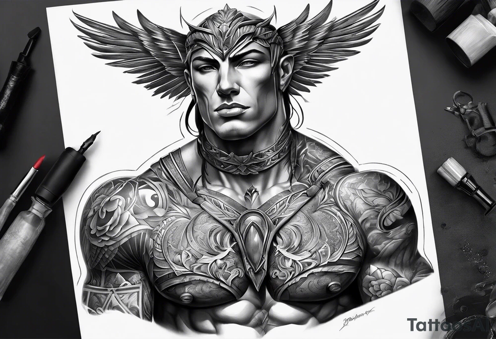 Anatomic pectoralis muscle tattoo idea
