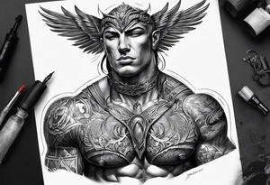 Anatomic pectoralis muscle tattoo idea