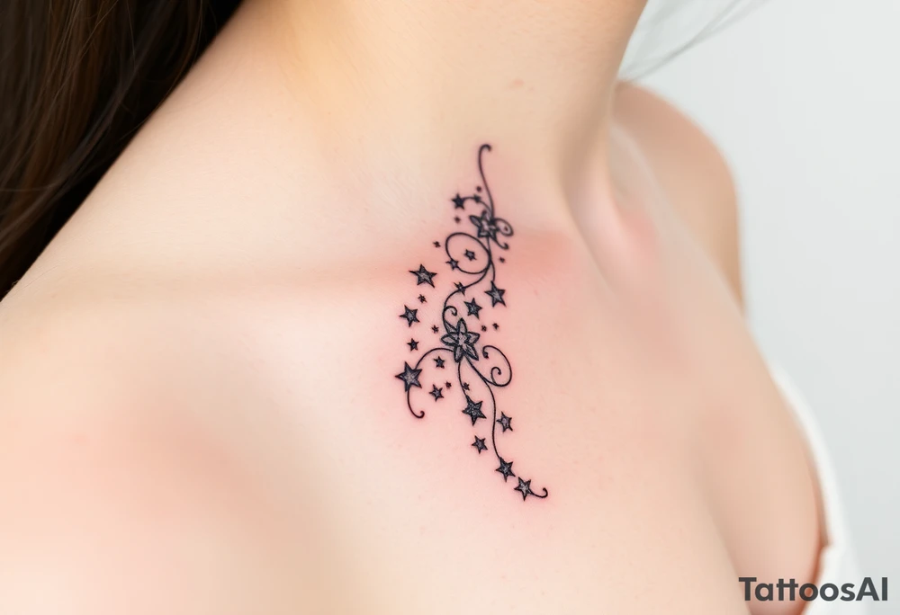 Cascade of stars swirl tattoo idea