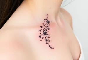 Cascade of stars swirl tattoo idea