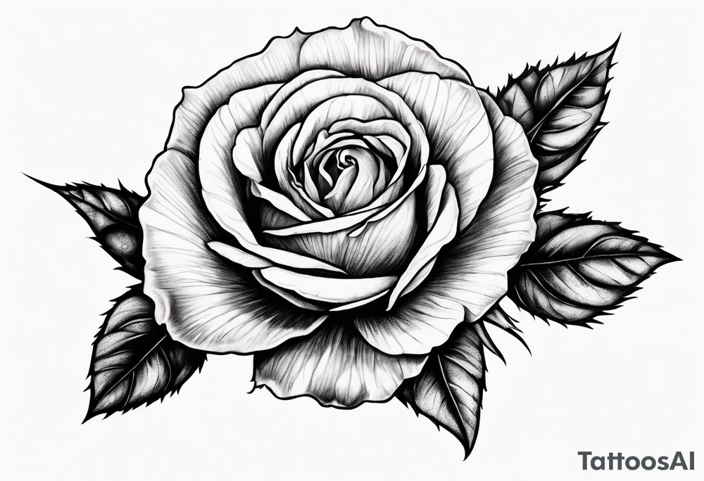 a red rose with thorns tattoo idea
