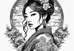 Chinese wall, realistic, art, tattoo idea