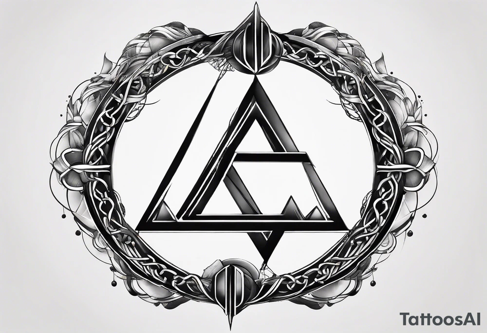 letter delta inside a chain circle, subtle, womanly, simplistic tattoo idea