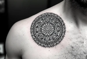 Aztec calendar tattoo idea