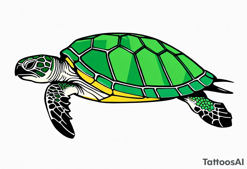 green sea turtle tattoo idea