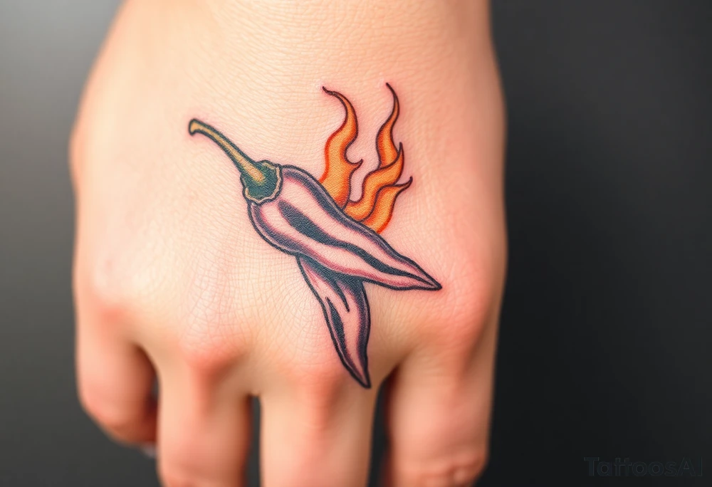 Chili pepper and fire tattoo idea