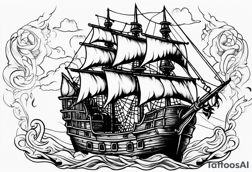 Pirate ship tattoo idea