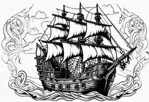 Pirate ship tattoo idea