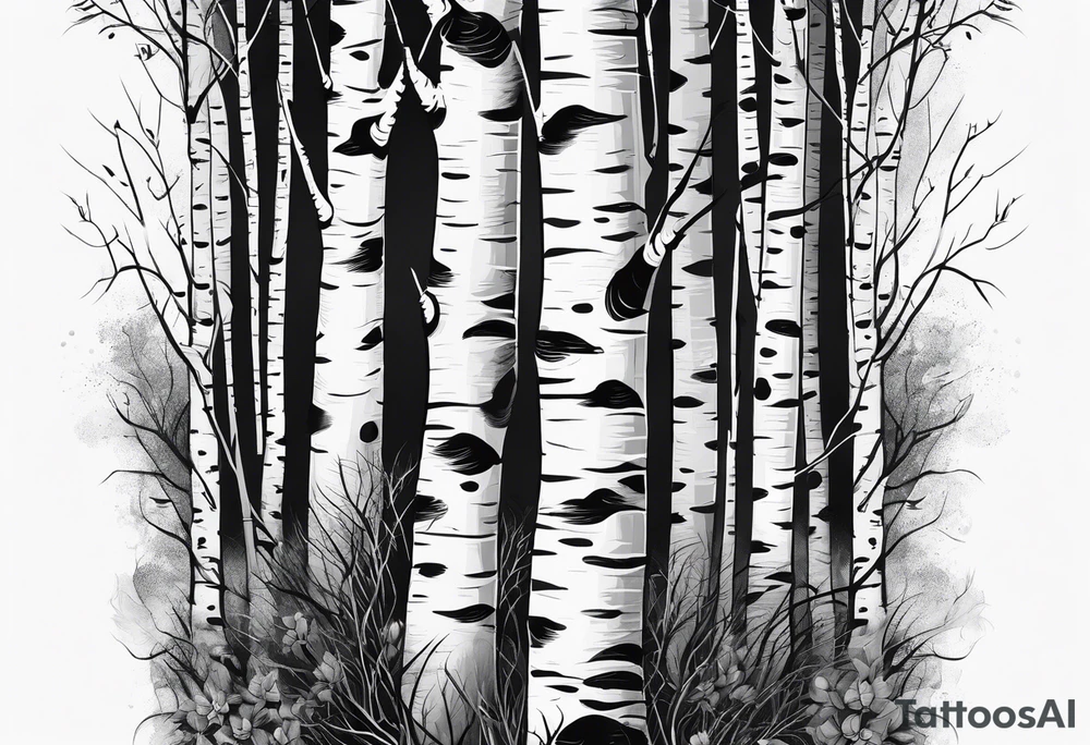 birch tree tattoo idea