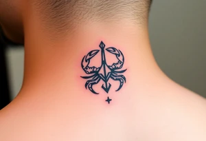 Sagittarius and cancer zodiac tattoo idea