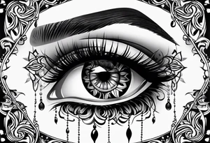 goth themed eye tattoo idea