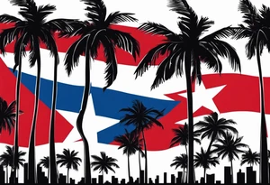 Palm trees Cuban Flag tattoo idea