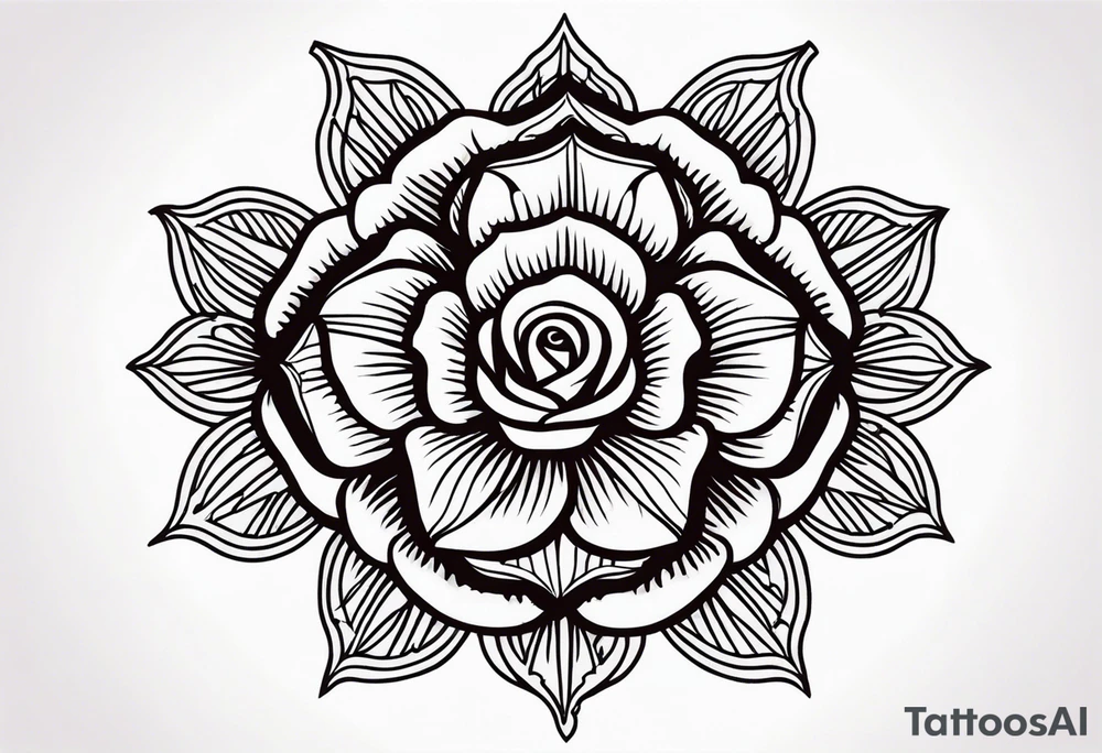 Gothic Tudor rose tattoo idea