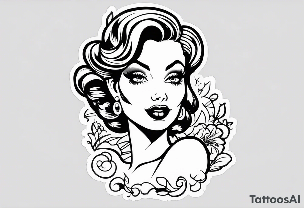 Sexy pinup girl tattoo idea