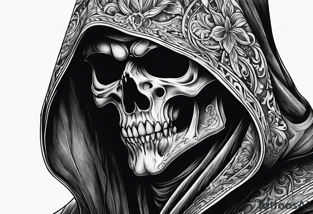 Sexy male grim reaper tattoo idea