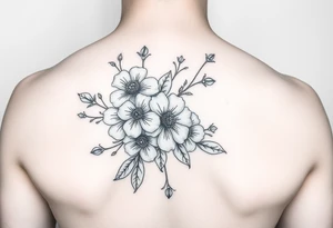 flowers on hand tattoo idea