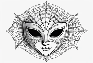 masquerade mask with spider webs tattoo idea