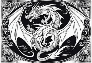 two dragons minimalism tattoo idea