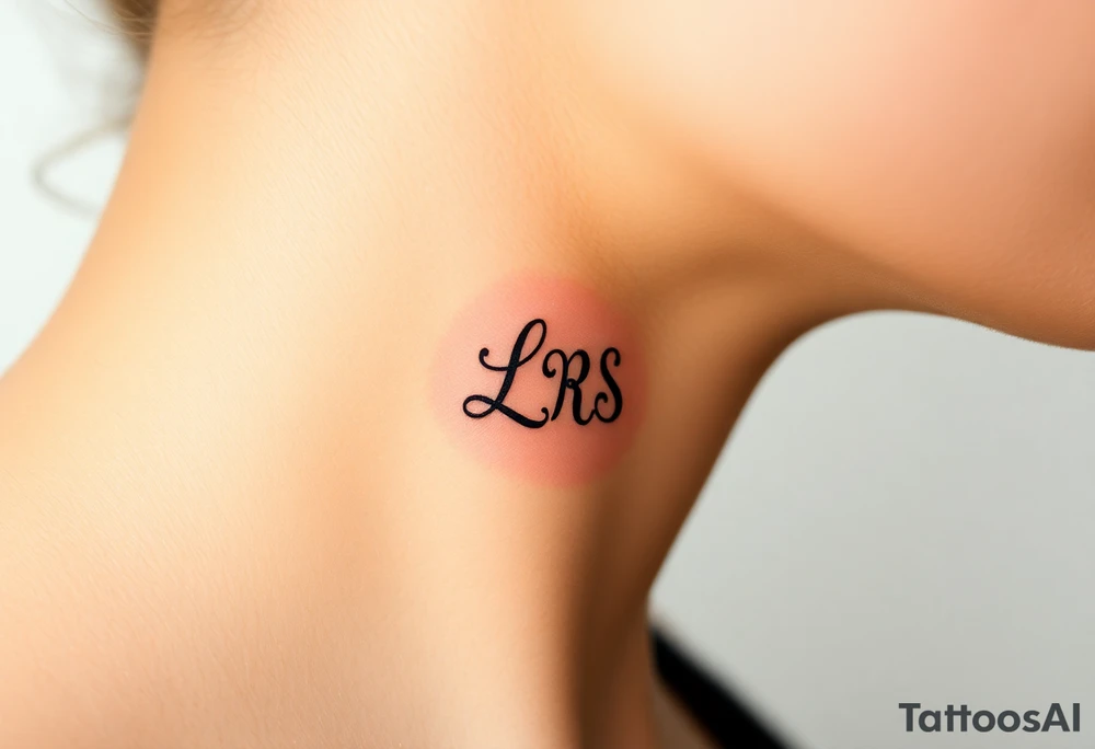 Small Kiss mark with the initials lrs tattoo idea