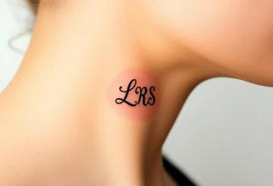 Small Kiss mark with the initials lrs tattoo idea