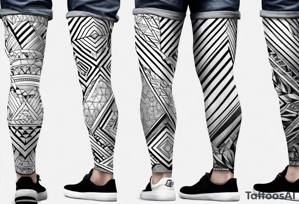 geometric pattern full leg and butt sleeve male tattoo idea geometric pattern full leg and butt sleeve male tattoo idea
