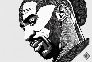 Kobe Bryant logo made with geometrical snake scales tattoo idea
