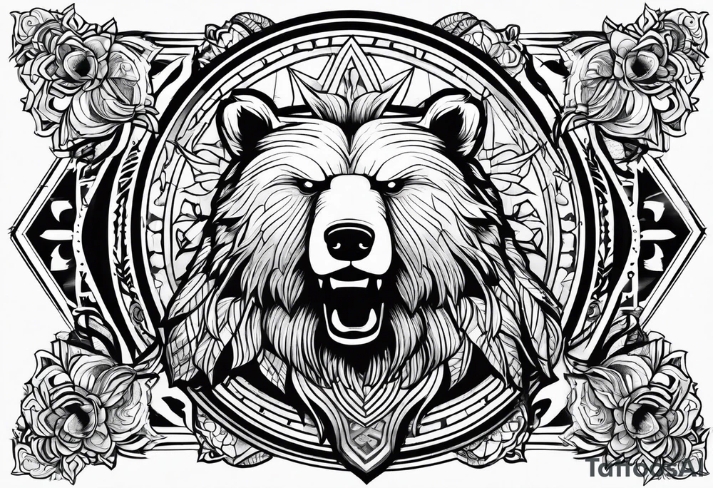 Snow bear warrior tattoo idea