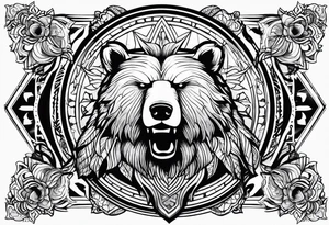 Snow bear warrior tattoo idea