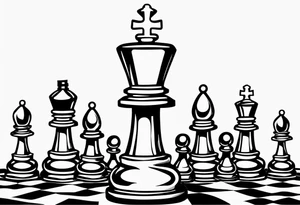 King chess piece tattoo idea