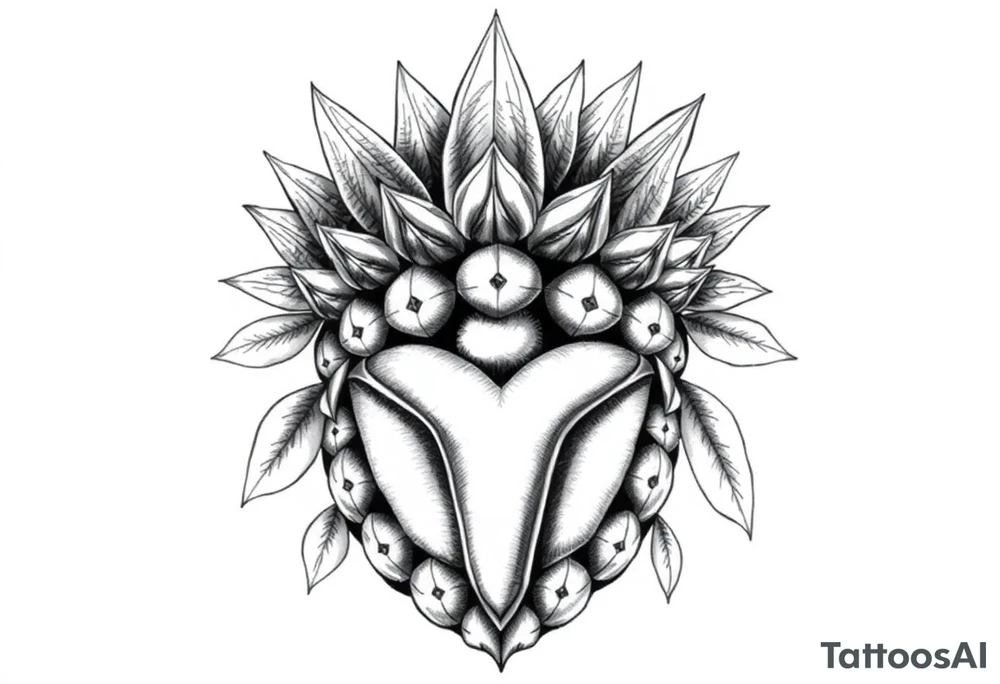 Majestic crown pineapple clitoral vagina and anus tattoo idea
