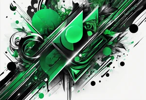 abstract, green and black, covered from wrist to forearm, fully covered, no borders, blackwork, no people tattoo idea