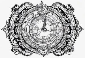 Janus, timeless clock, Aquarius tattoo idea