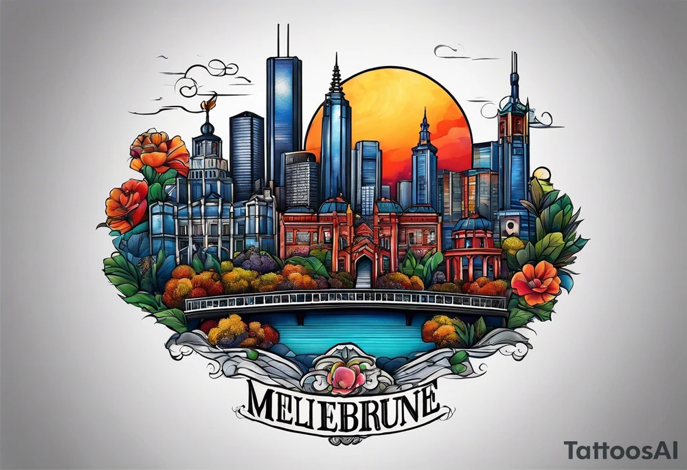 Melbourne Skyline tattoo idea