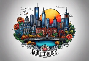 Melbourne Skyline tattoo idea