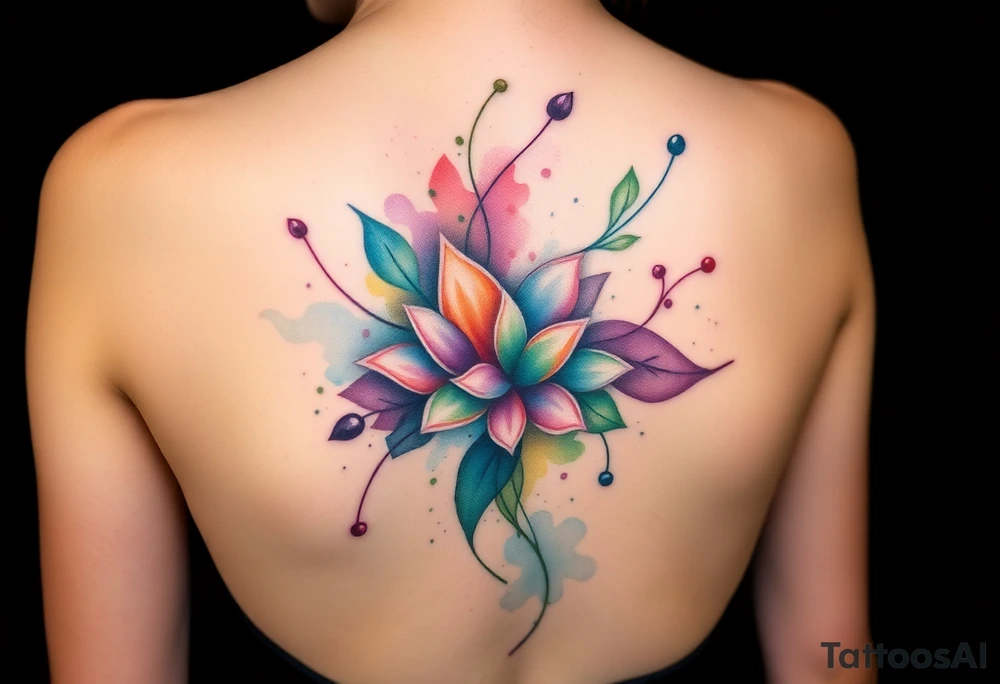 A tatuagem deve expressar força, liberdade e conexão com a multiplicidade da vida, incorporando elementos abstratos e fluidos, com linhas que sugiram movimento e transformação contínua. Evite clichês e busque um design original e significativo. Utilize técnicas de miimalismo, pontilhismo e aquarela. tattoo idea
