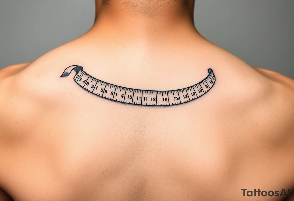Whimsical tape measure for a woman from the tip of middle finger to the elbow tattoo idea