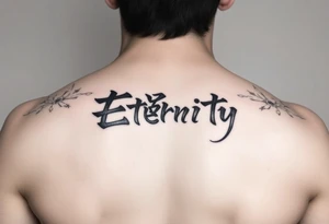 Eternity in
 font Japanese style tattoo idea