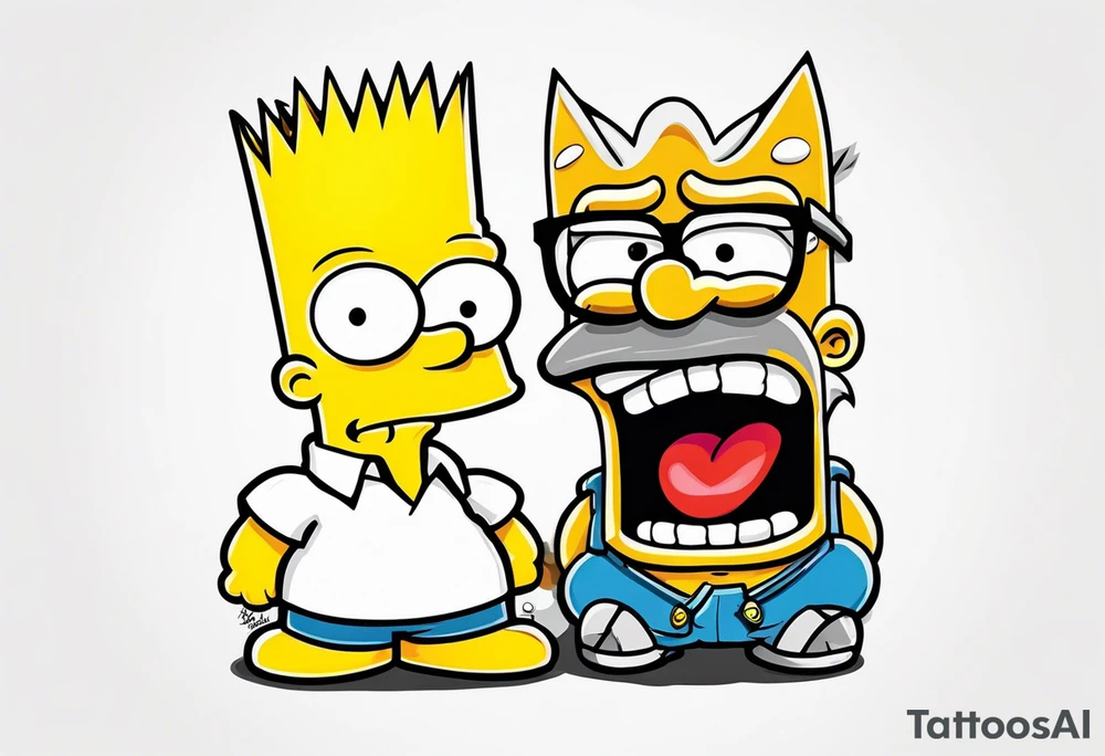 Bart simpson like scarface tattoo idea