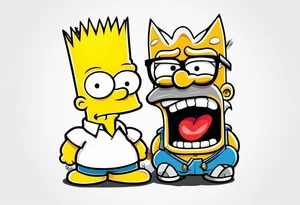 Bart simpson like scarface tattoo idea