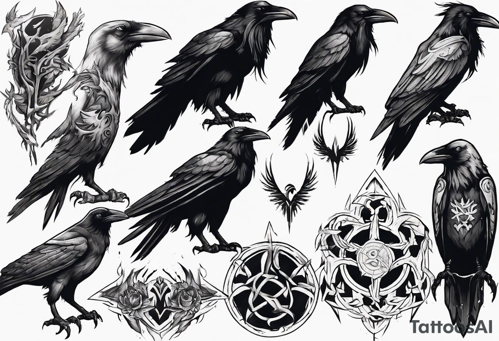 skyrim style raven tattoo idea