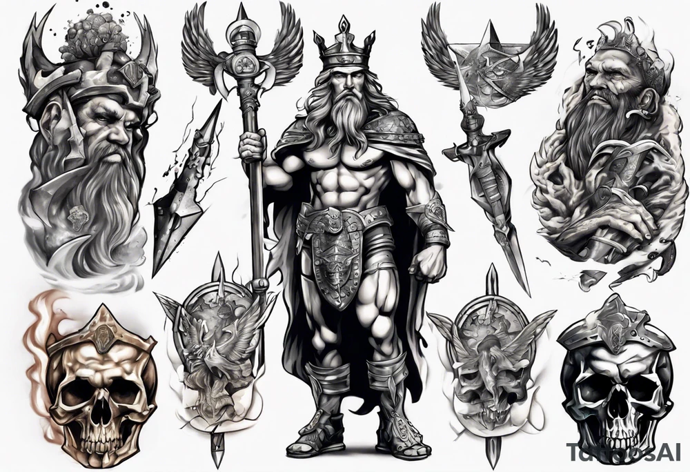 Atlantis king going to war tattoo idea