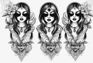 3 lost spirts floating in smoke hear no evil see no evil speak no evil feminine style tattoo idea